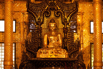 Buddha statue inside Botataung Pagoda in Yangon, Myanmar. (Public space)