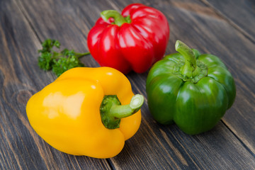 Assorted colorful varieties of sweet peppers