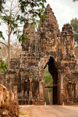 Entrance of Bayon Temple at daylight, Angkor Wat, Cambodia