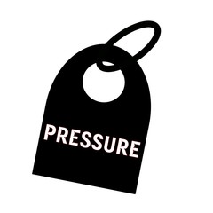 PRESSURE white wording on background black key chain