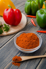 Assorted colorful varieties of sweet peppers