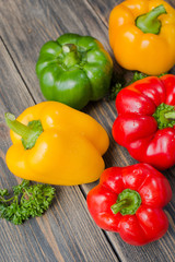 Assorted colorful varieties of sweet peppers