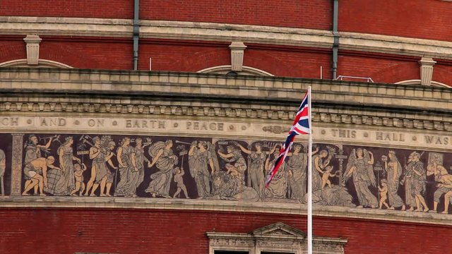 uk Flag on Royal Albert Hall Detail Background