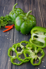 Assorted colorful varieties of sweet peppers