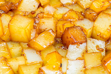 Asian rice tofu served on the street in Beijing