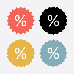 Stickers Icons Set in Vector