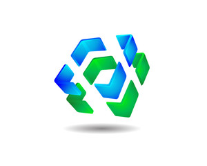 Vector Digital Glossy Square Shape