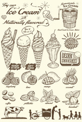 Vintage hand drawn ice cream