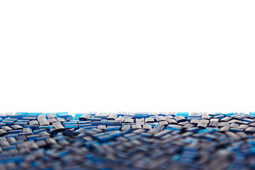 Fototapeta premium Abstract blue background with a mosaic pattern. White copy space.