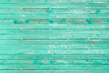 Vintage mint green wooden background. Old weathered green board. Texture. Pattern. Wood background.