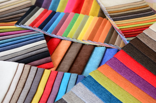 Group of multicolored fabrics