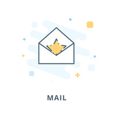 Creative web design, mail flat icon. Design illustration and outline icons. Design elements for apps, web or ads