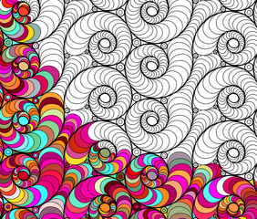 Vector abstract seamless fantasy pattern hand drawn ornaments