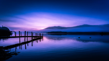 Early morning on Derwentwater, The Lake District, Cumbria, England