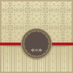 Vintage invitation card with Victorian ornaments in gold © psk55