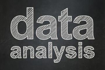 Data concept: Data Analysis on chalkboard background