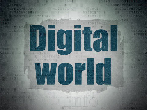 Information concept: Digital World on Digital Data Paper background