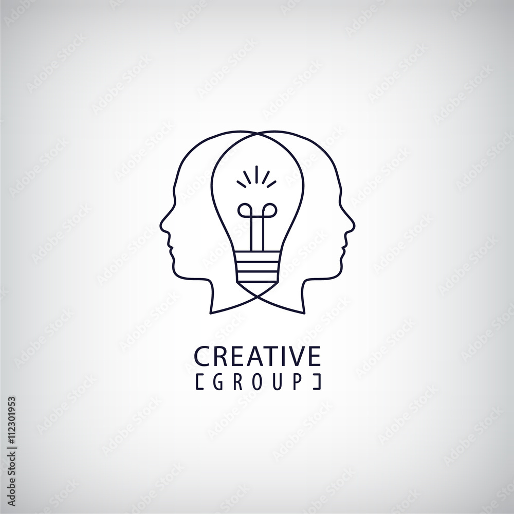 Wall mural vector creative mind logo group