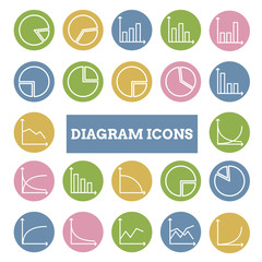 Collection of thin linear diagram icons