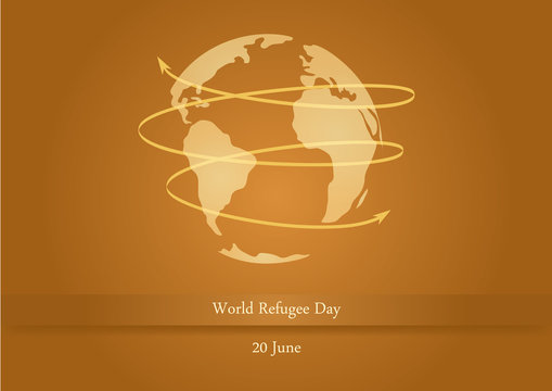 World Refugee Day vector. Abstract brown background. Vector illustration. Important day