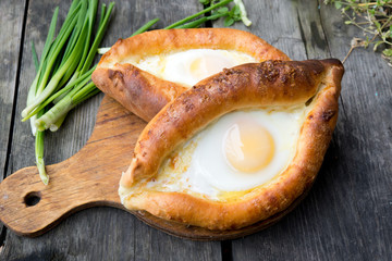 Traditional Adzharian khachapuris
