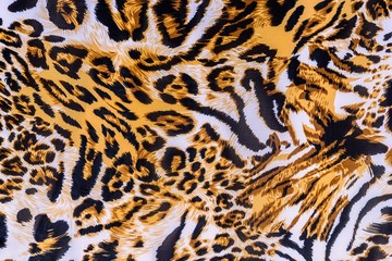 texture of print fabric striped leopard