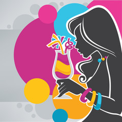 take your drink and enjoy our happy hour! vector commercial back