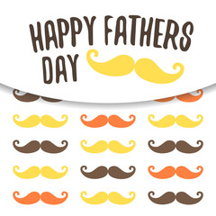 Cute flat style card, postcard, background for happy fathers day.
