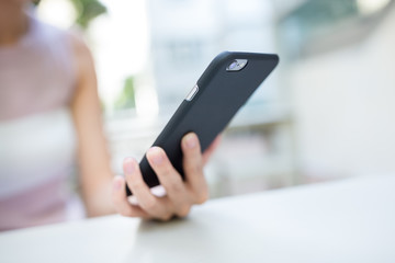 Woman use of mobile phone