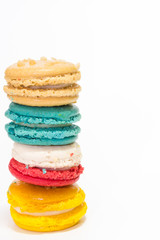 Closeup Macaroon on white background