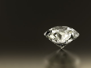 Diamond isolated on dark background ,3d.
