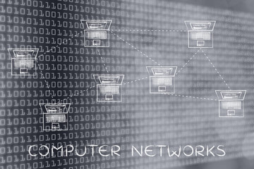 laptops in a mesh network structure, caption computer networks