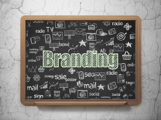 Advertising concept: Branding on School board background