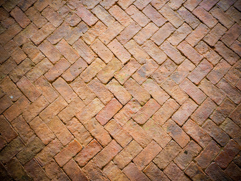 Brown brick wall with vignett