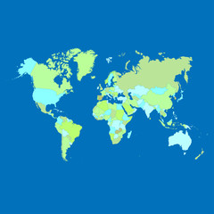 Fototapeta na wymiar Colorful map of the world. Vector illustration.