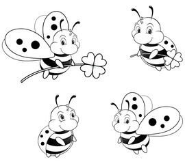Naklejka premium Happy Ladybugs Collection 