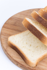 Flat lay image toast bread on the board