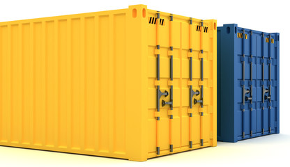 3D Illustration of Cargo containers isolated on white
