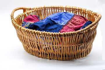 clothes basket isolate on white background