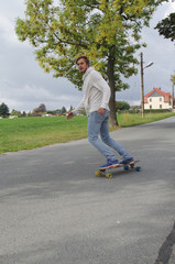 Man longboarding