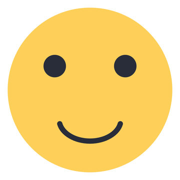 Slightly smiling face - Flat Emoticon design | Emojilicious