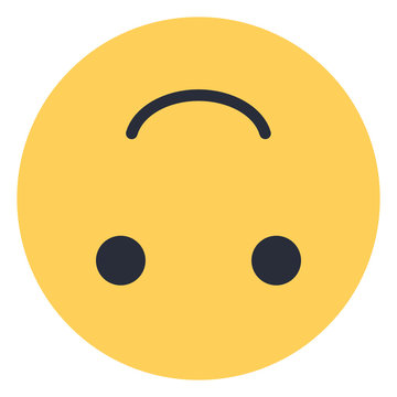 Upside-down face - Flat Emoticon design | Emojilicious