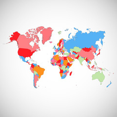 Fototapeta na wymiar Colorful map of the world. Vector illustration.