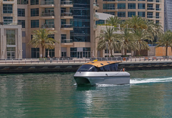 water taxi in gulf of district Marina in Dubai