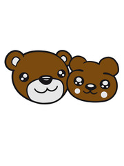 2 friends team some face head sweet little comic cartoon teddy bear baby