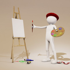 painter, 3d rendering