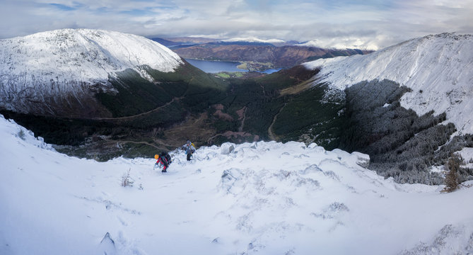 Scotland, Glencoe, Beinn a'Bheithir,  mountaineering in winter
