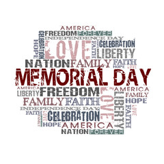 Memorial Day
Different Words on white background 