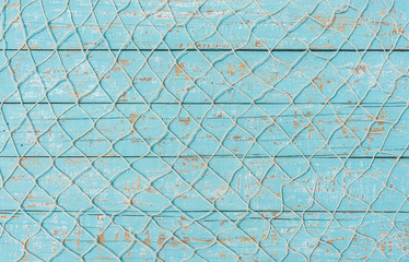 Hintergrund Textur Fischernetz Maritim Türkis Blau  - obrazy, fototapety, plakaty