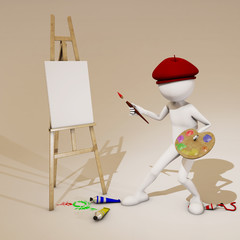 painter, 3d rendering